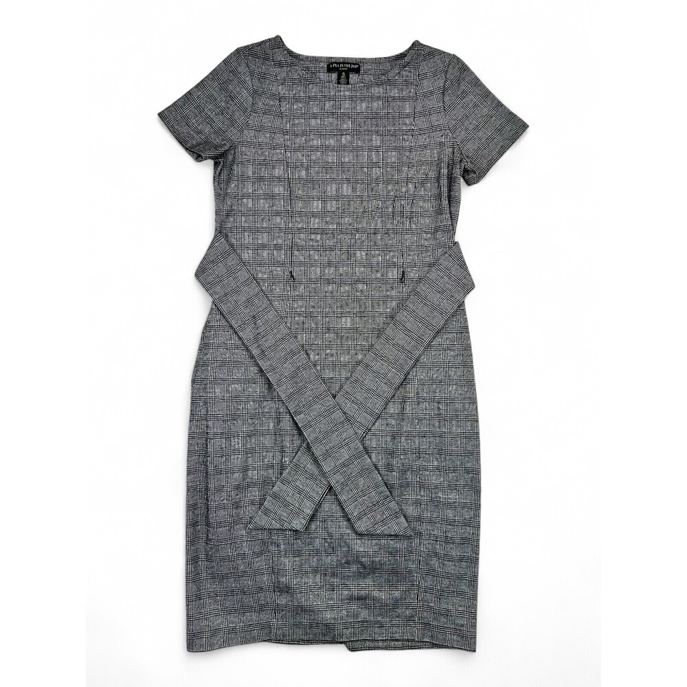 A Pea in the Pod Plaid Maternity Sheath Midi‎ Dress XS